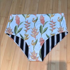 Tropical flower print high waisted bottoms